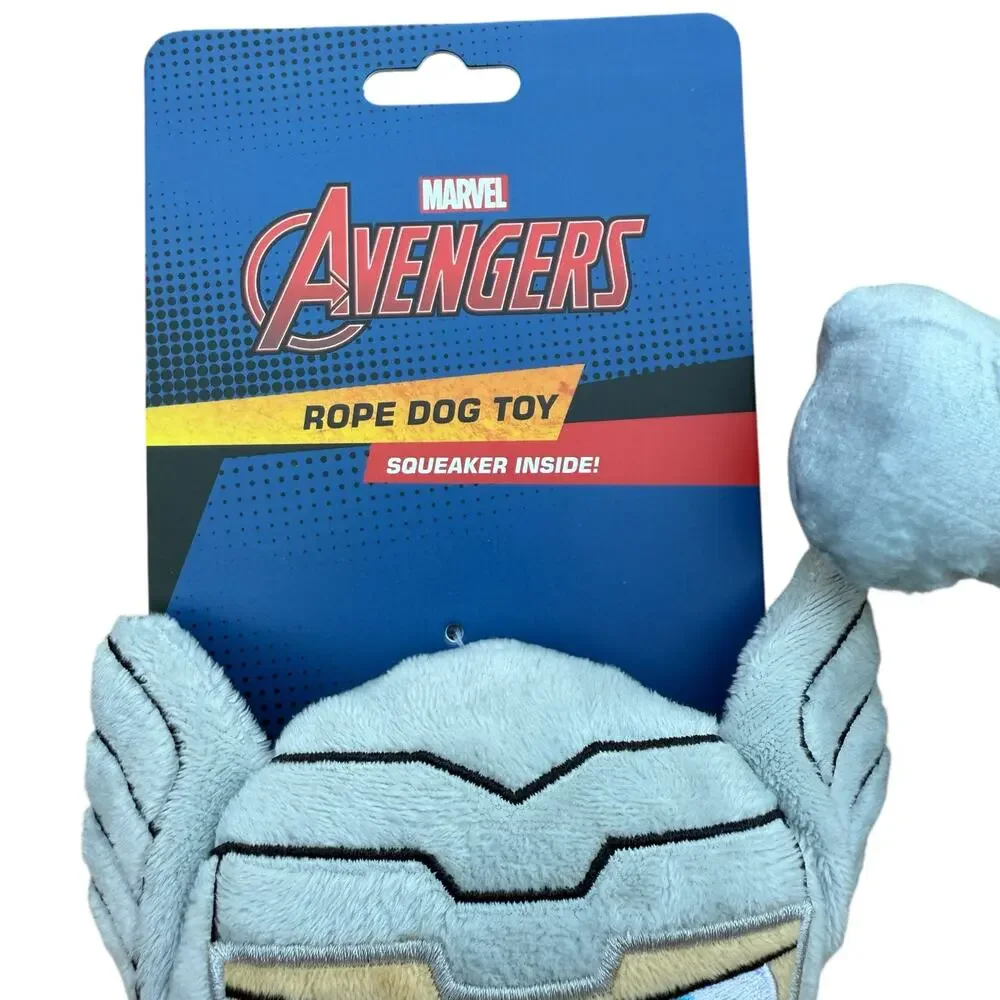 Marvel Avengers‎ Thor Rope Dog Toy Squeaky Crinkle Thrash Toss Shake NWT